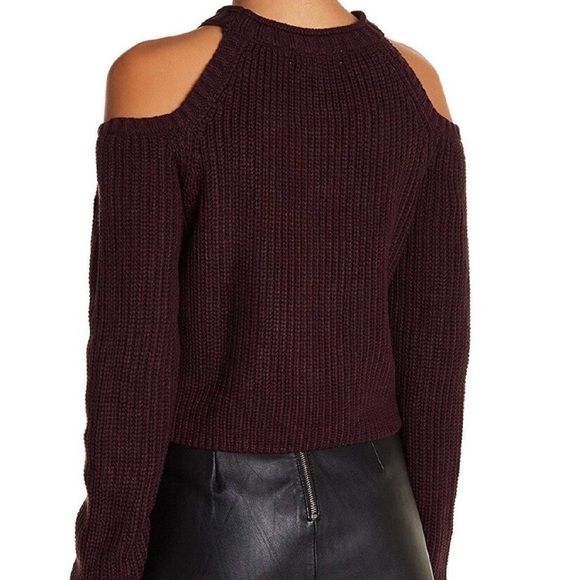 Elodie Purple Cold Shoulder Knit Sweater XL - Picture 3 of 8